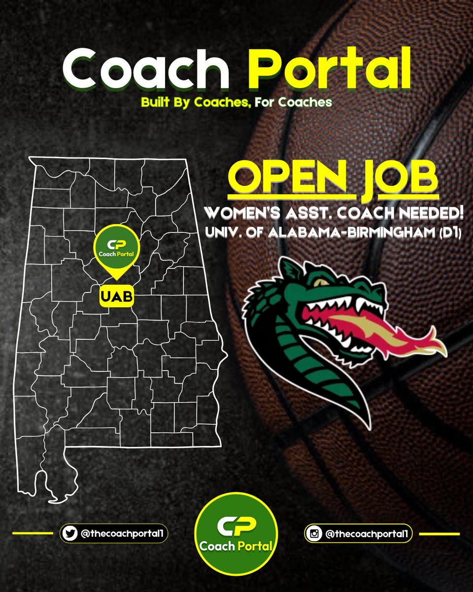 Coach Portal (@thecoachportal1) on Twitter photo 🟢Univ. of Alabama-Birmingham (D1) is looking for a full-time, Women's Basketball Assistant Coach. Will assist Head Coach <a href="/CoachNorton1/">Randy Norton</a> in all aspects of the program. 2+ years of coaching experience required. Bachelor's degree required. Collegiate playing experience preferred. 🟢Univ. of Alabama-Birmingham (D1) is looking for a full-time, Women's Basketball Assistant Coach. Will assist Head Coach <a href="/CoachNorton1/">Randy Norton</a> in all aspects of the program. 2+ years of coaching experience required. Bachelor's degree required. Collegiate playing experience preferred.