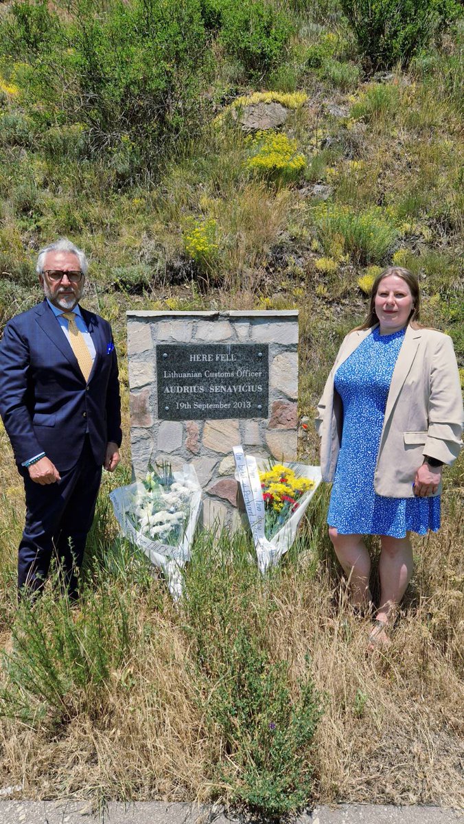 PermRep of Lithuania to the EU (@lithuaniaineu) on Twitter photo On June 19, during the <a href="/EUCouncil/">EU Council</a>'s 🇪🇺CivCom visit to #Kosovo, Lithuanian delegate Jorūnė Martinavičiūtė & #EULEX Head of Mission Giovanni Pietro Barbano honoured Audrius Šenavičius, a #Lithuanian 🇱🇹 customs officer killed in service on Sept 19, 2013. We remember his sacrifice. On June 19, during the <a href="/EUCouncil/">EU Council</a>'s 🇪🇺CivCom visit to #Kosovo, Lithuanian delegate Jorūnė Martinavičiūtė & #EULEX Head of Mission Giovanni Pietro Barbano honoured Audrius Šenavičius, a #Lithuanian 🇱🇹 customs officer killed in service on Sept 19, 2013. We remember his sacrifice.