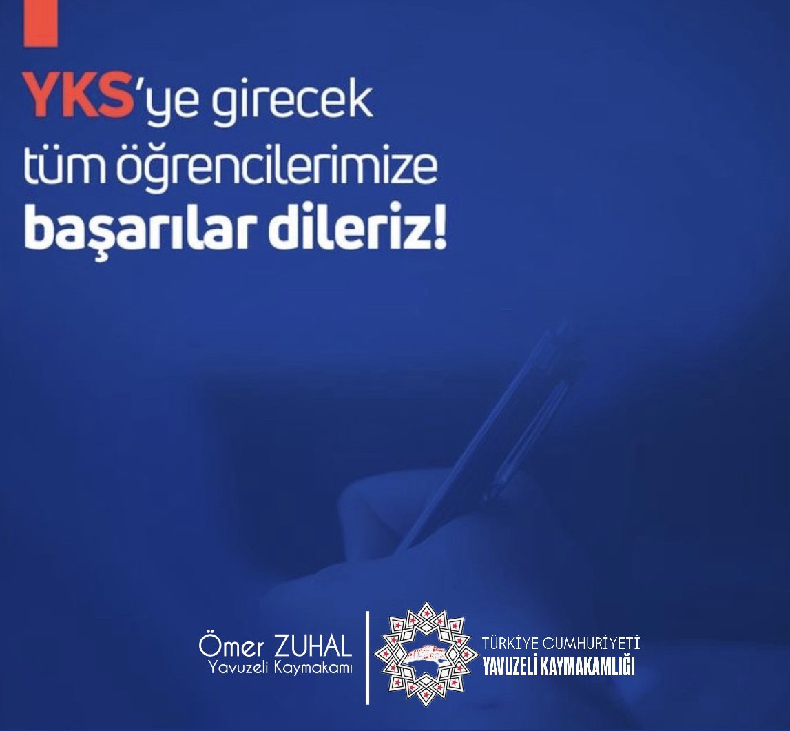📌YKS’ye Girecek Tüm Öğrencilerimize Başarılar Dileriz

21-22Haziran 2025 tarihlerinde gerçekleştirilecek olan Yükseköğretim Kurumları Sınavı (YKS)’na girecek tüm öğrencilerimize başarılar diliyoruz.

Gençlerimizin emeklerinin karşılığını alacağı, huzurlu ve verimli bir sınav