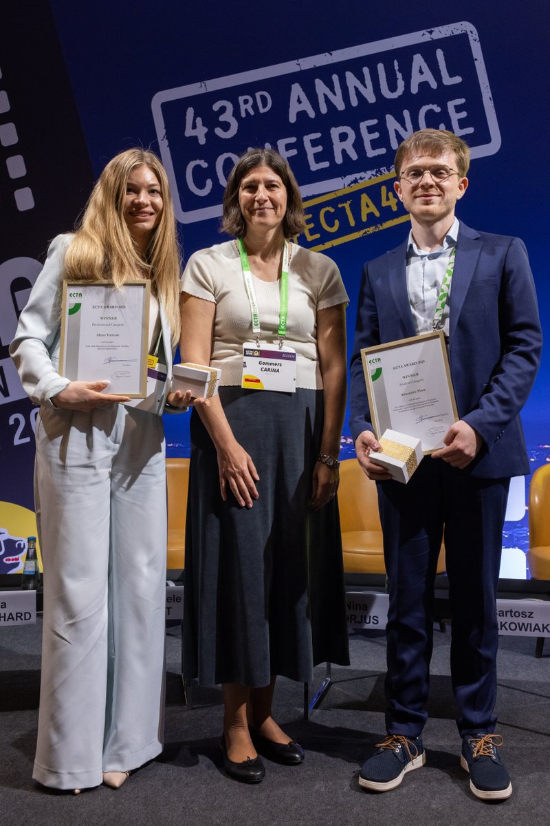 ECTA President has officially announced the winners of the ECTA Award 2025:

🏆 PROFESSIONAL CATEGORY - Alena Yarmak

🏆 STUDENT CATEGORY - Alexandre Piron 

Congratulations to both winners for this remarkable achievement and welcome as new members of the #ECTAFamily! 👏