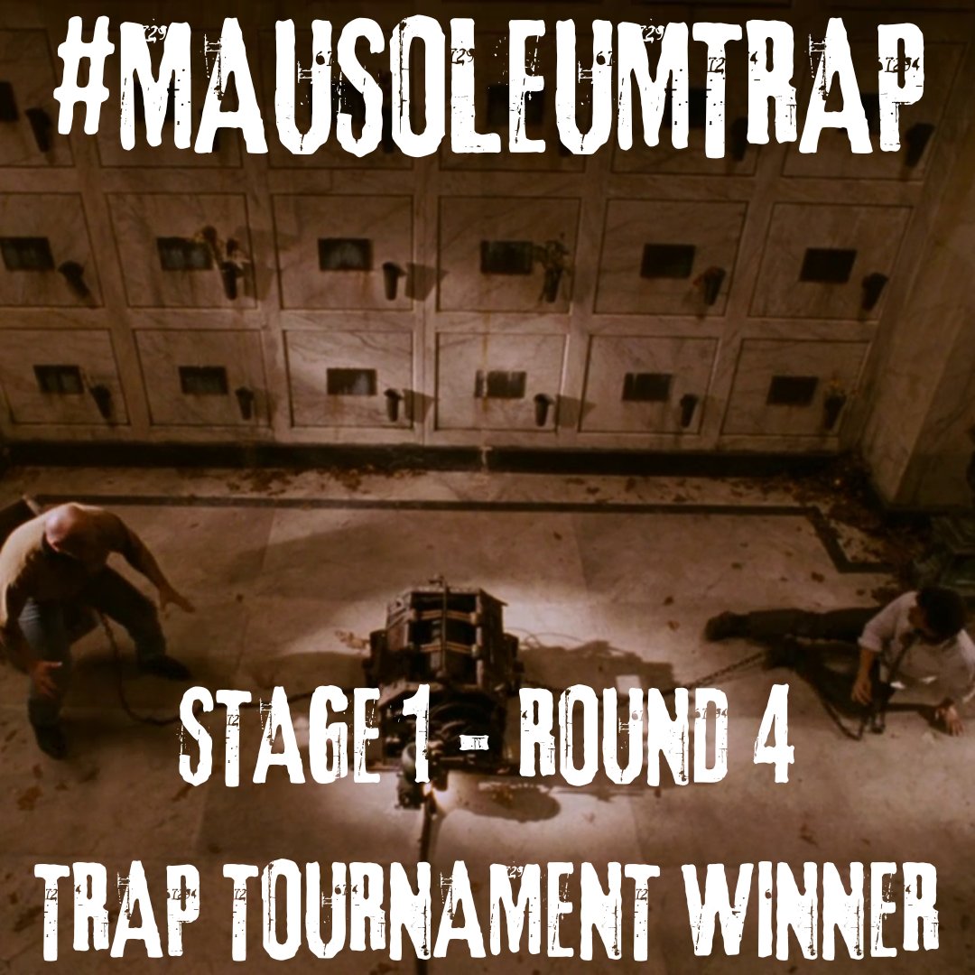 InsideSAW's tweet photo. Better late than never! The results are in, and the winner of round 4 in stage 1 of our #TrapTournament is the #MausoleumTrap!
We've opened up voting for round 5, so head to https://t.co/NKdTI4IalE to cast your vote for the best trap of #SAWV from now until June 25th! https://t.co/RCdmfTNaO2