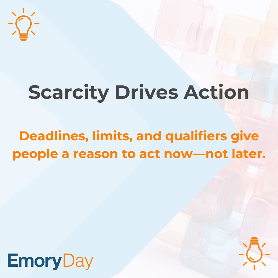 emoryday's tweet image. Scarcity isn’t hype—it’s strategy.

Cap your spots
Set real deadlines
Make people qualify

People act when they have a reason to act now.
It’s not manipulation. It’s clarity. emoryday.com/v1/business-ac…

#MarketingPsychology #ScarcityMarketing #ServiceBusinessTips #EmoryDay