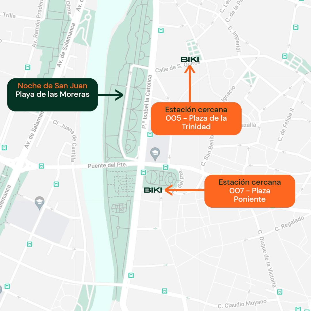 🚲 Disfruta de la #NocheDeSanJuanVLL2025 con BIKI

📍 Playa de las Moreras

📌 Estaciones cercanas:
➡️ 005 - Plaza de la Trinidad
➡️ 007 - Plaza Poniente

❌ Si coges una BIKI 👉 0 alcohol