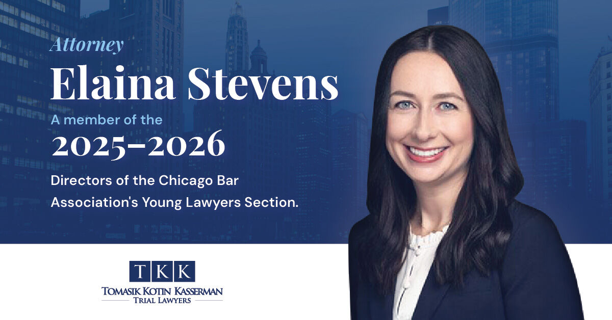 Congratulations to Attorney Elaina Stevens, who will serve on the Chicago Bar Association's 2025–2026 Young Lawyers Section as one of the Directors. We applaud her leadership and dedication to the law. 

#TKKLaw #CBA #YLS #Leadership