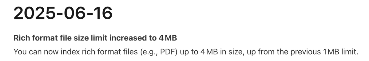 aninibread's tweet image. Also, small but mighty update: AutoRAG now supports PDFs up to 4 MB (previously 1 MB)!