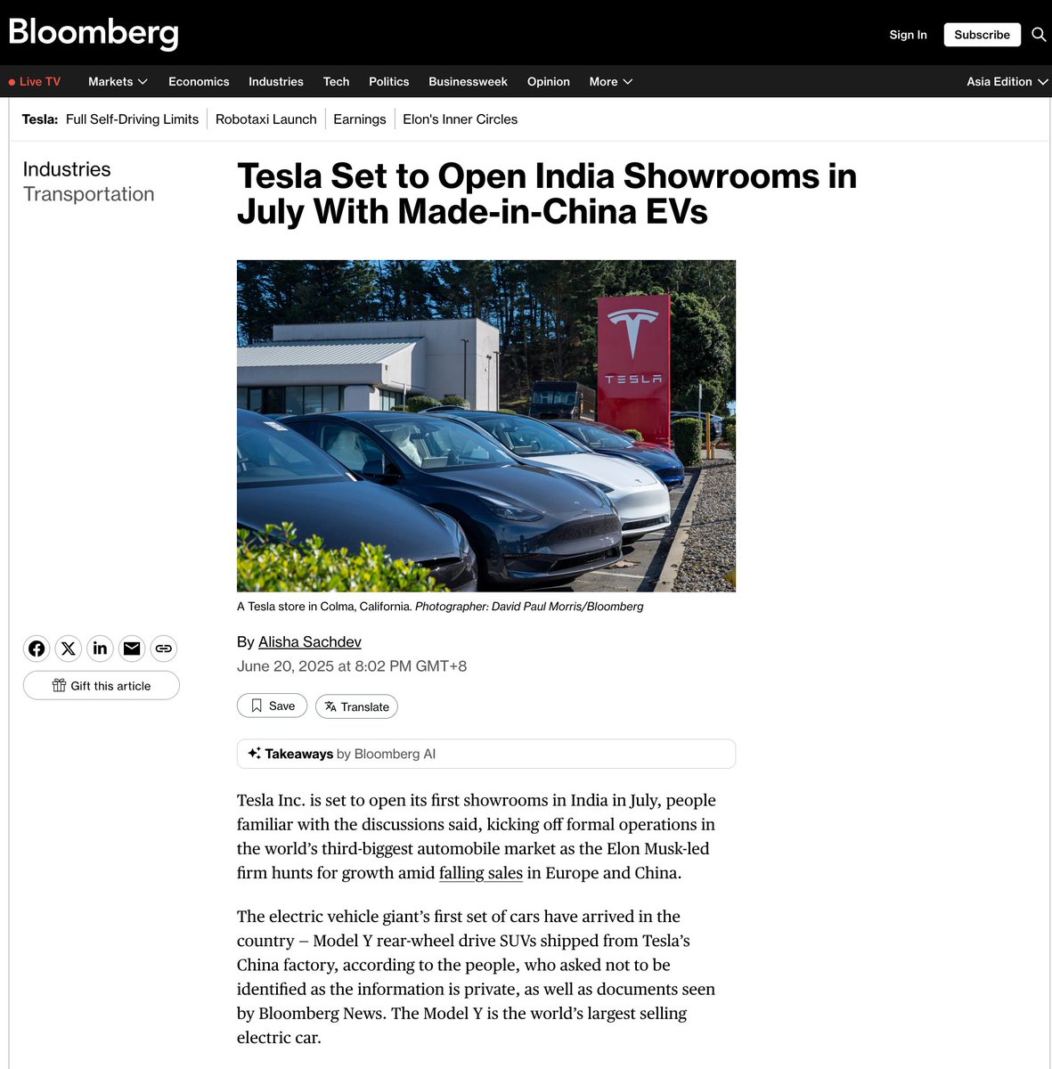 India banned BYD, but welcomed Tesla.
Tesla cars?
Made in China.

So India is rejecting Chinese EVs… unless they come with an American logo.

In geopolitics, it’s not about who built it.
It’s about who pretends to own it.