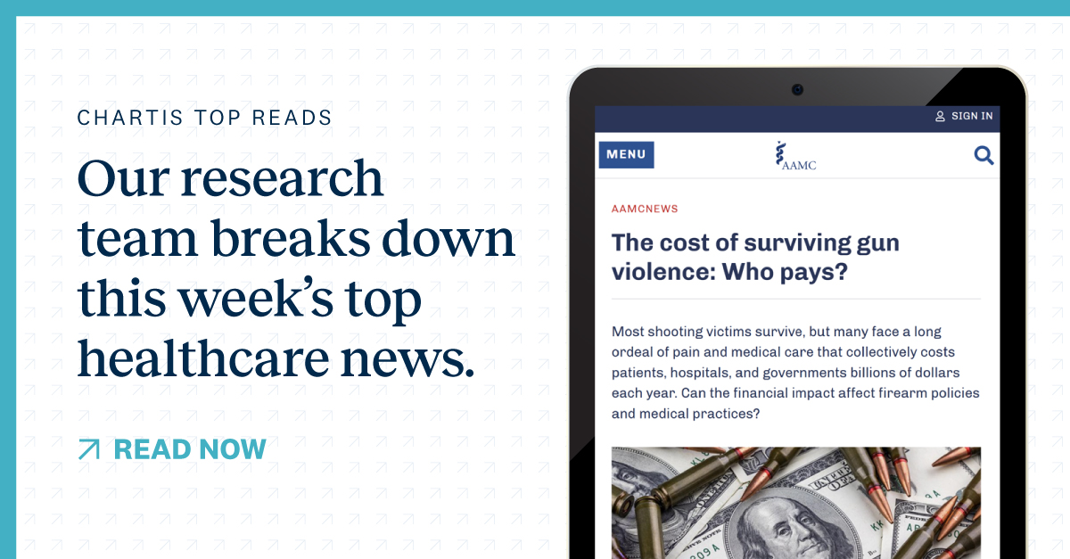 Gun violence is a threat to public health—costing hospitals significant resources and dollars. In recognition of Gun Violence Awareness Month, learn what’s being done to address this national epidemic in Chartis Top Reads: bit.ly/3ZE3LQo