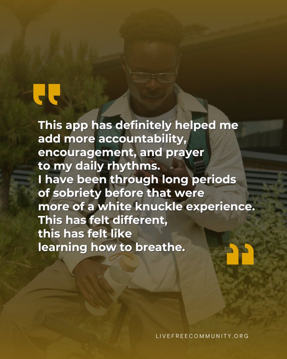 LiveFreeCommApp's tweet image. When we have the right support, accountability, and community, sobriety transforms from survival mode into something beautiful: a life where we can finally exhale.
Visit livefreecommunity.org today for more information

#LiveFreeCommunity