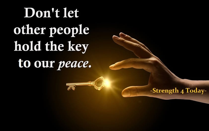 Strengthfor2day's tweet photo. Don't Let Other People Hold The Key To Our "PEACE"
#Choice #Allow #OtherPeople #HoldTheKey #OurPeace #RecoveryPosse #Strengthfor2day https://t.co/hOqxMI3eDk