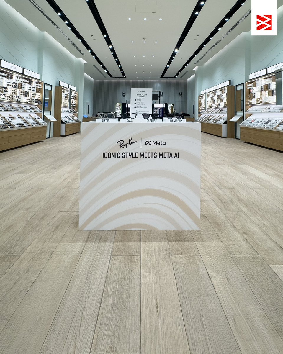 kbcvisualworks's tweet photo. KBC Visualworks brought the Ray-Ban Meta Smart Eyewear campaign to life across the UAE with bold window displays and smart point-of-sale elements. 

#KBC #VisualWorks #RayBan #META #AIGlasses https://t.co/MTRtz1vRIW