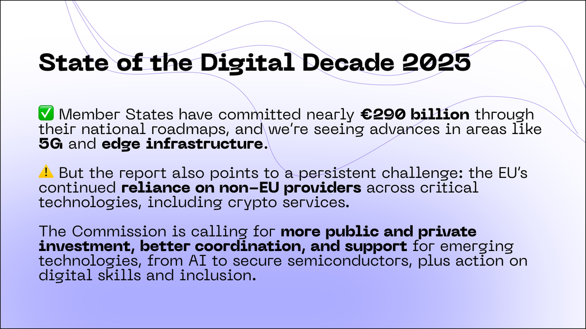 The European Commission has released its State of the Digital Decade 2025 report, a progress check on how Europe is doing towards its 2030 digital goals.

👀 Worth a weekend skim? We think so.

Read the report here: digital-strategy.ec.europa.eu/en/library/sta…