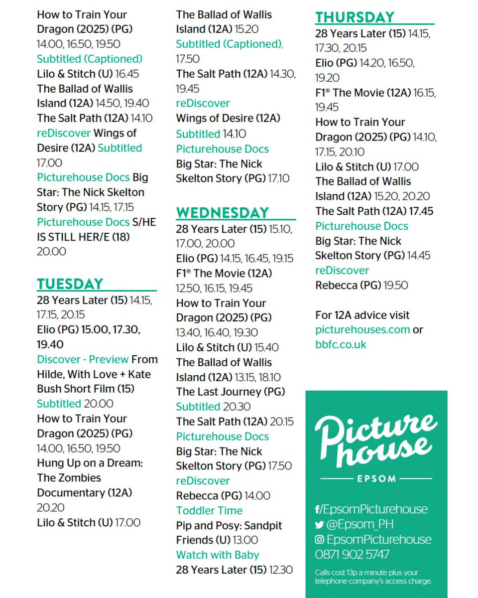 Epsom Picturehouse (@epsom_ph) on Twitter photo 🎬 Nacho average cinema experience — swipe to see what’s playing at your favourite Epsom Cinema! 🎉 Grab something light and spicy before the show. 🌶️🍿
🎥 Film Spotlight: 28 Years Later.  
🎁 Book now for a chance to WIN!  Don’t miss out — details in bio. 🎬 Nacho average cinema experience — swipe to see what’s playing at your favourite Epsom Cinema! 🎉 Grab something light and spicy before the show. 🌶️🍿
🎥 Film Spotlight: 28 Years Later.  
🎁 Book now for a chance to WIN!  Don’t miss out — details in bio.