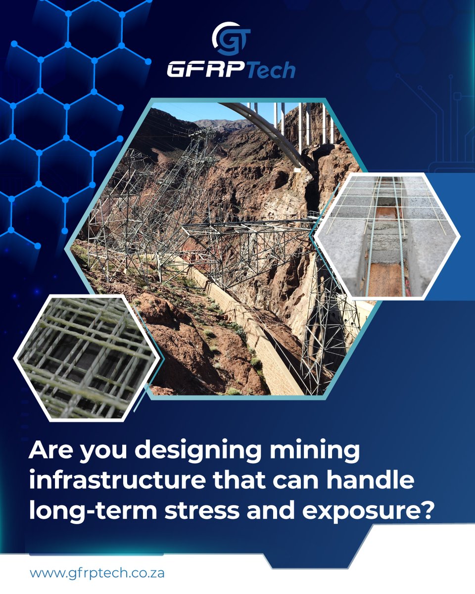 Gfrp_Tech's tweet photo. Are you designing mining infrastructure that can handle long-term stress and exposure?

In aggressive underground environments, steel fails fast. EnviraMesh is engineered to perform in high-moisture, chemical-rich, and corrosive conditions, making it the ideal reinforcement solution for mines across the continent.

Contact our team to see how we can incorporate our products into African mines: https://t.co/Uya05Rrg5D

#EnviraMesh
#Mesh
#Africa
#Mining
#Reinforcement
#Construction