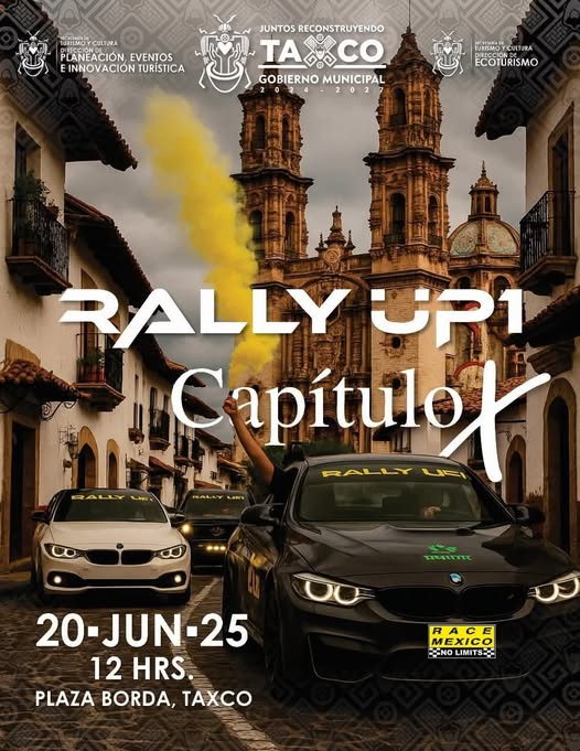 RaceMexicoEvent's tweet photo. RACE MEXICO NO LIMITS, “Taxco, la Ciudad Rally de México”, hoy viernes a medio día recibirá en Plaza Borda el “Rally Up1, Capítulo X” un evento para coches deportivos de alta gama.

Bienvenidos. https://t.co/NEL6LLSegx