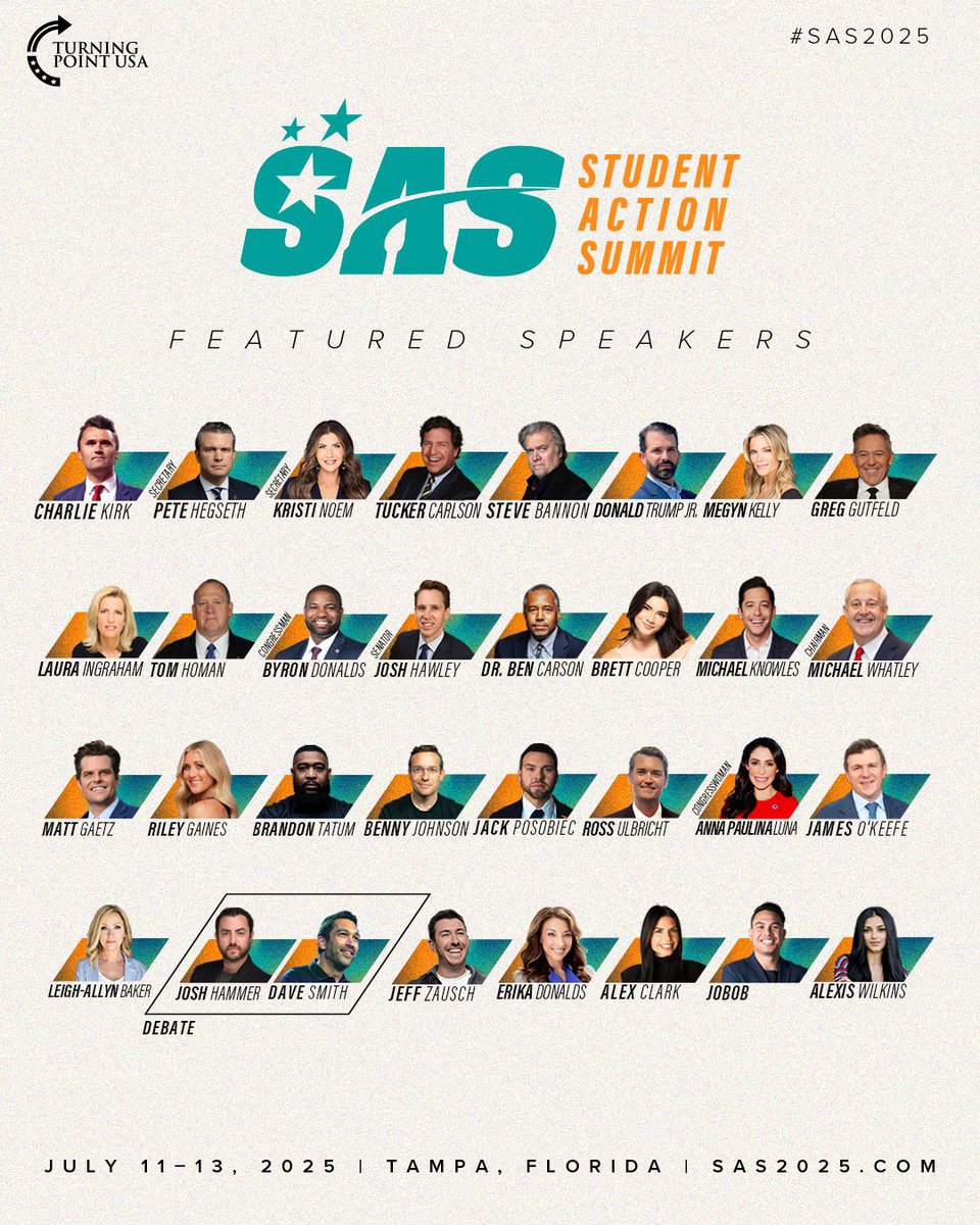 inselmann_m's tweet image. Just 3 weeks away from #SAS2025🇺🇸🇺🇸
Register now for for a chance to meet @TuckerCarlson!
@TPUSA @tpusastudents