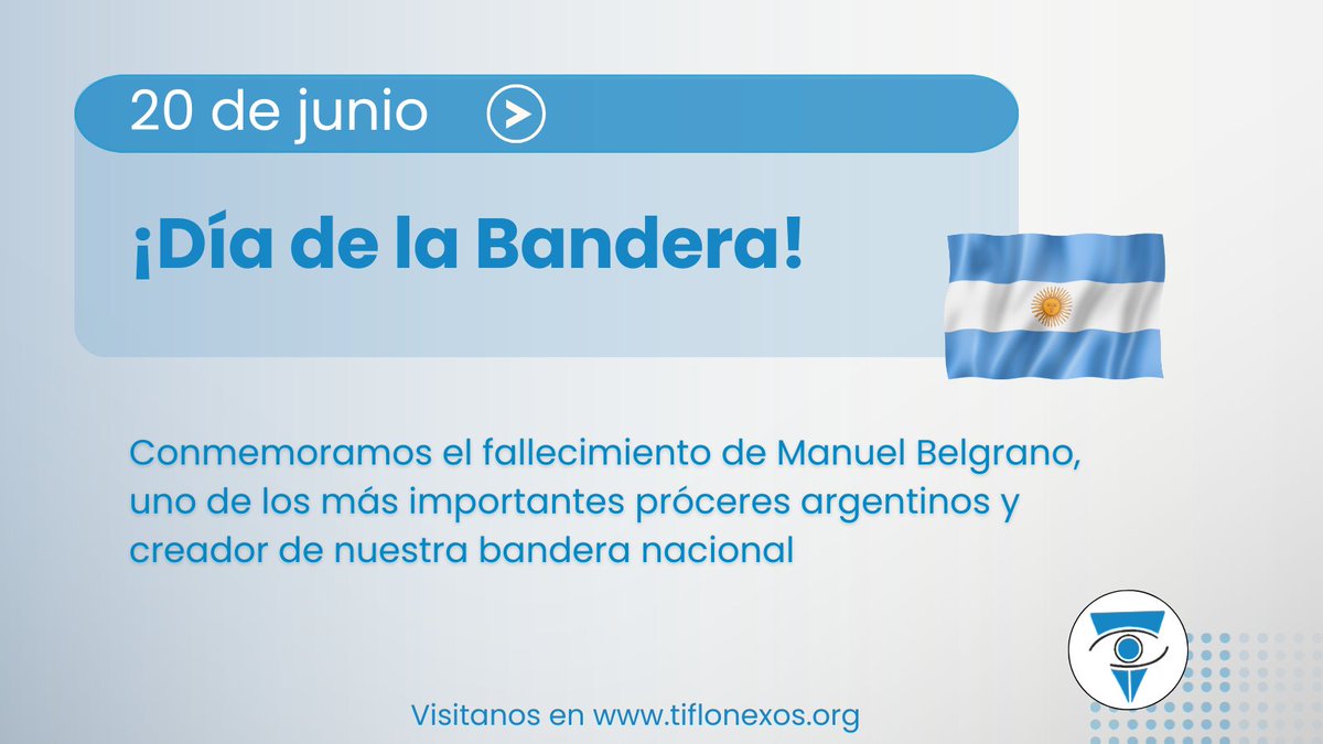 20 de junio - Día de la Bandera 🇦🇷
👉🏽 Conmemoramos el fallecimiento de Manuel Belgrano, uno de los más importantes próceres argentinos y creador de nuestra bandera nacional.
Y vos... ¿tenés una bandera argentina en tu casa? ¡Te leemos en comentarios!