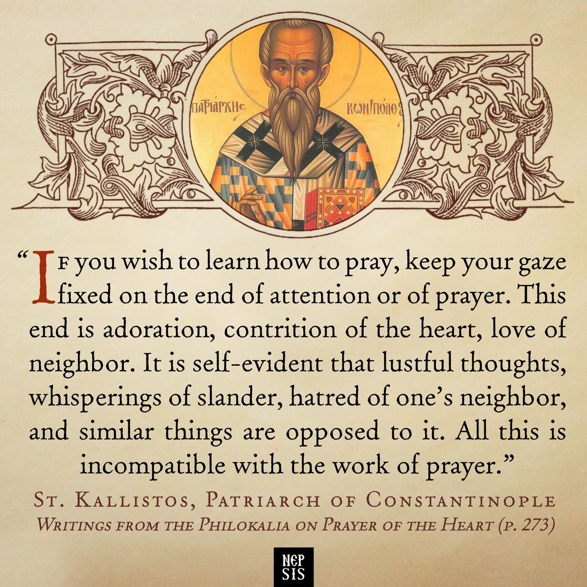 St. Kallistos was the abbot of Iveron monastery on Mt. Athos, the spiritual child of St. Gregory of Sinai, and presided over the Synod of Constantinople in 1351 which vindicated St. Gregory Palamas. He is commemorated on June 20th.