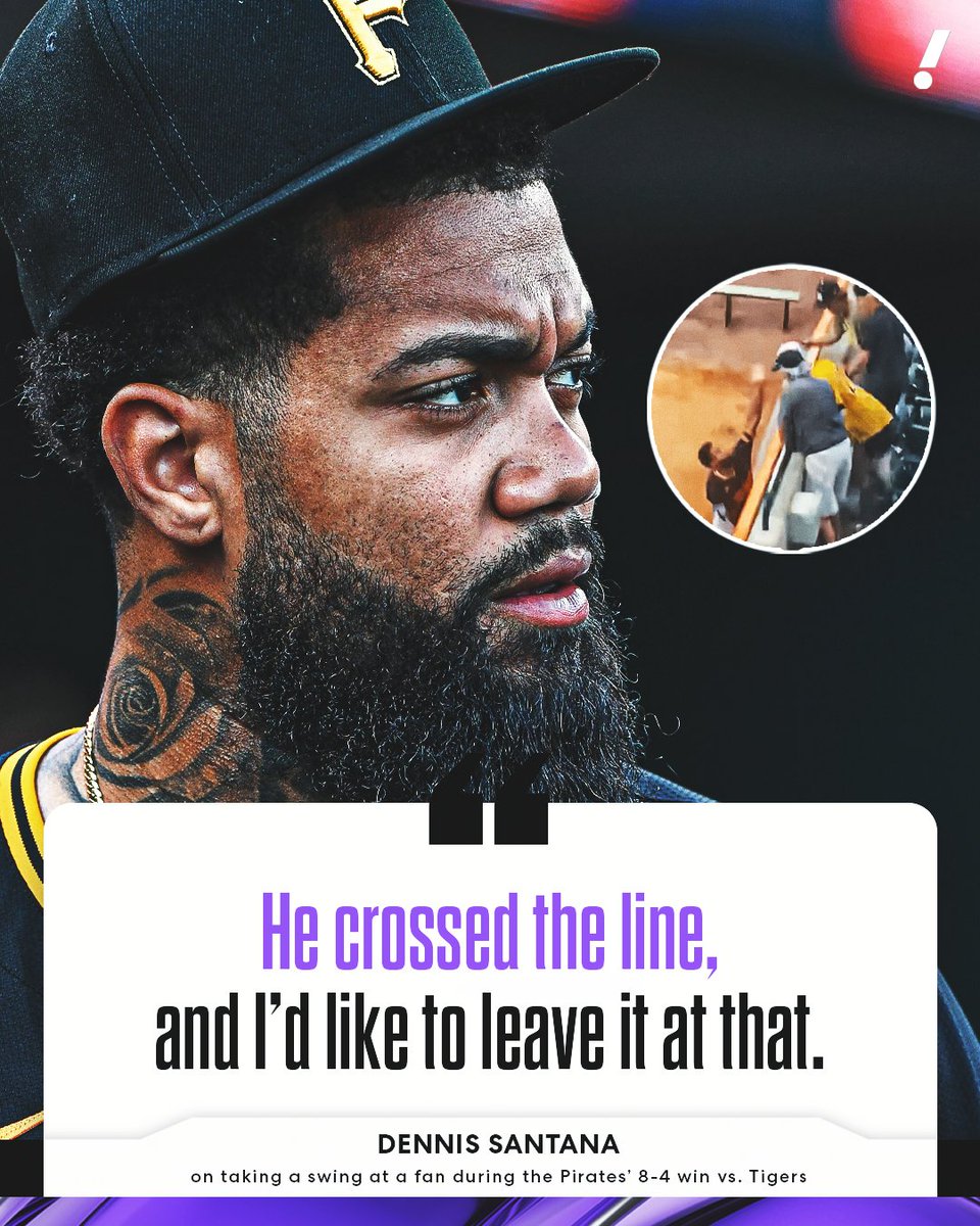 Pirates pitcher Dennis Santana nearly made contact with a fan's face after a heated back-and-forth 😳