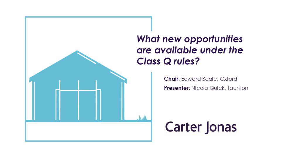 Nicola (@nicola_a_quick) on Twitter photo Alongside Edward Beale, it was great to be presenting last nights <a href="/CarterJonas/">Carter Jonas</a> webinar on “what new opportunities are available under the Class Q rules?” 🏡
If you missed it & want to see the recording, please do not hesitate to email me on: nicola.quick@carterjonas.co.uk Alongside Edward Beale, it was great to be presenting last nights <a href="/CarterJonas/">Carter Jonas</a> webinar on “what new opportunities are available under the Class Q rules?” 🏡
If you missed it & want to see the recording, please do not hesitate to email me on: nicola.quick@carterjonas.co.uk