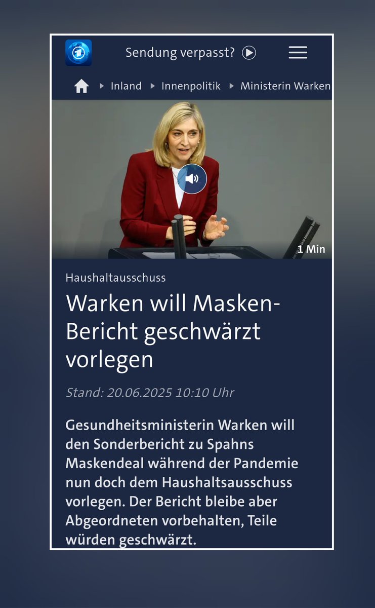 Bericht zur #Maskenaffäre geschwärzt! 🤡

Die #CDU legt ihn pflichtbewusst offen – mit dicken Balken. Transparenz, so gut wie die Union es eben kann.

Ein ähnlicher Ablauf wie bei den #RKI-Files: Sobald es unangenehm wird, greift man halt zum schwarzen Edding. Offenbar ist
