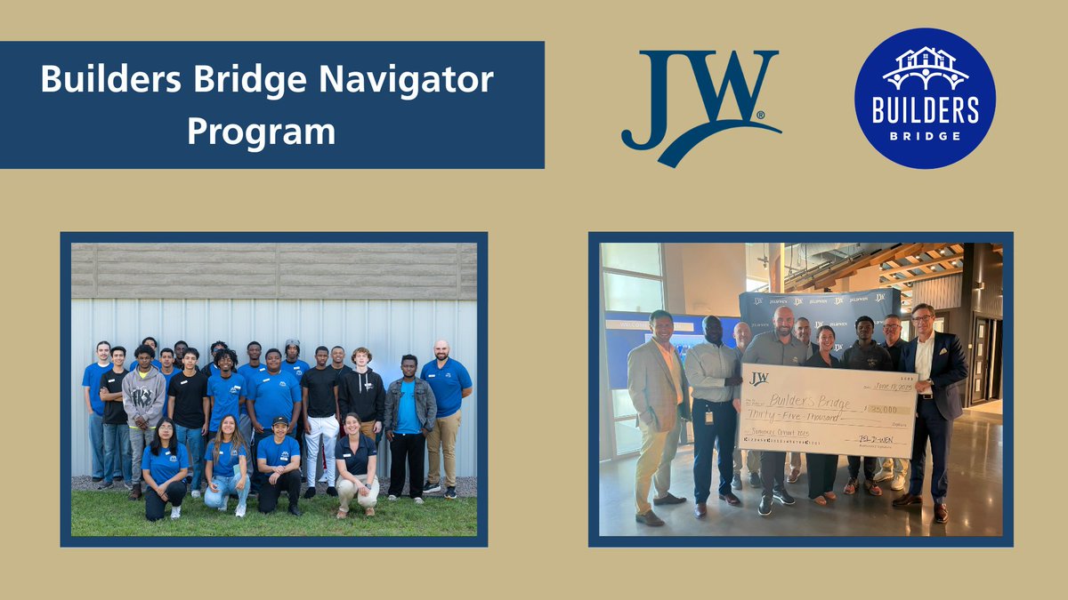 JELD-WEN is excited to partner with Builders Bridge and True Homes to help open doors for the next generation of skilled trades professionals through the support of a 4-week training program. 

Read more about Builders Bridge here - spr.ly/60194Vr6F