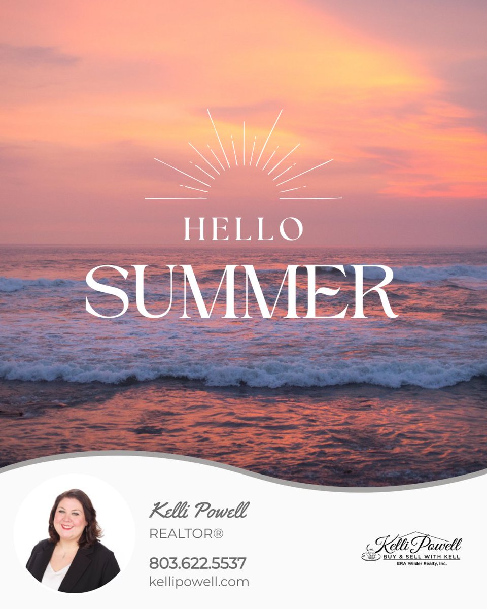 PowellRealtor's tweet photo. Summer has officially arrived!
Time to trade schedules for sunshine, and routines for relaxation. Whether it's beach days, BBQs, or just enjoying the slower pace, here's to making the most of every golden moment.

What’s your preferred way to enjoy summer? 🍉

#summertime https://t.co/h16XeePTRP