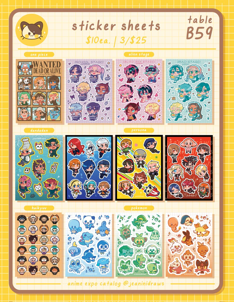 ✨️ jeaninidraws ax catalog 2025! ✨️

ill be at AX again this year at B59! so nervous and excited at the same time! hope to see you there 🫶💕

#animeexpo #AX2025 #animeexpo2025 #axcatalog #axcatalog2025 #AXArtistAlley2025 (1/3)