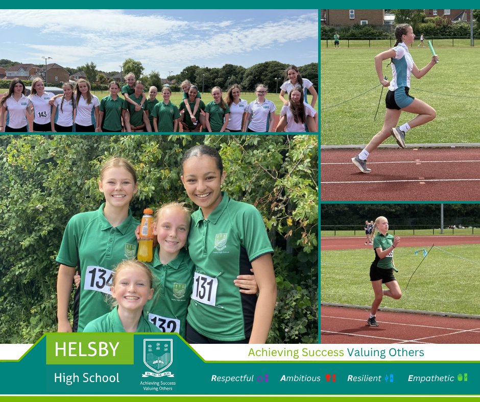 Congratulations to the Y7, 8 ,9 &amp; 10 girls who represented the school at the  West Cheshire Schools Invitational Track and Field Competition. There were some super performances and great cooperation and success evident in the 4x100m relays that were won by the year 7 and 8 teams.