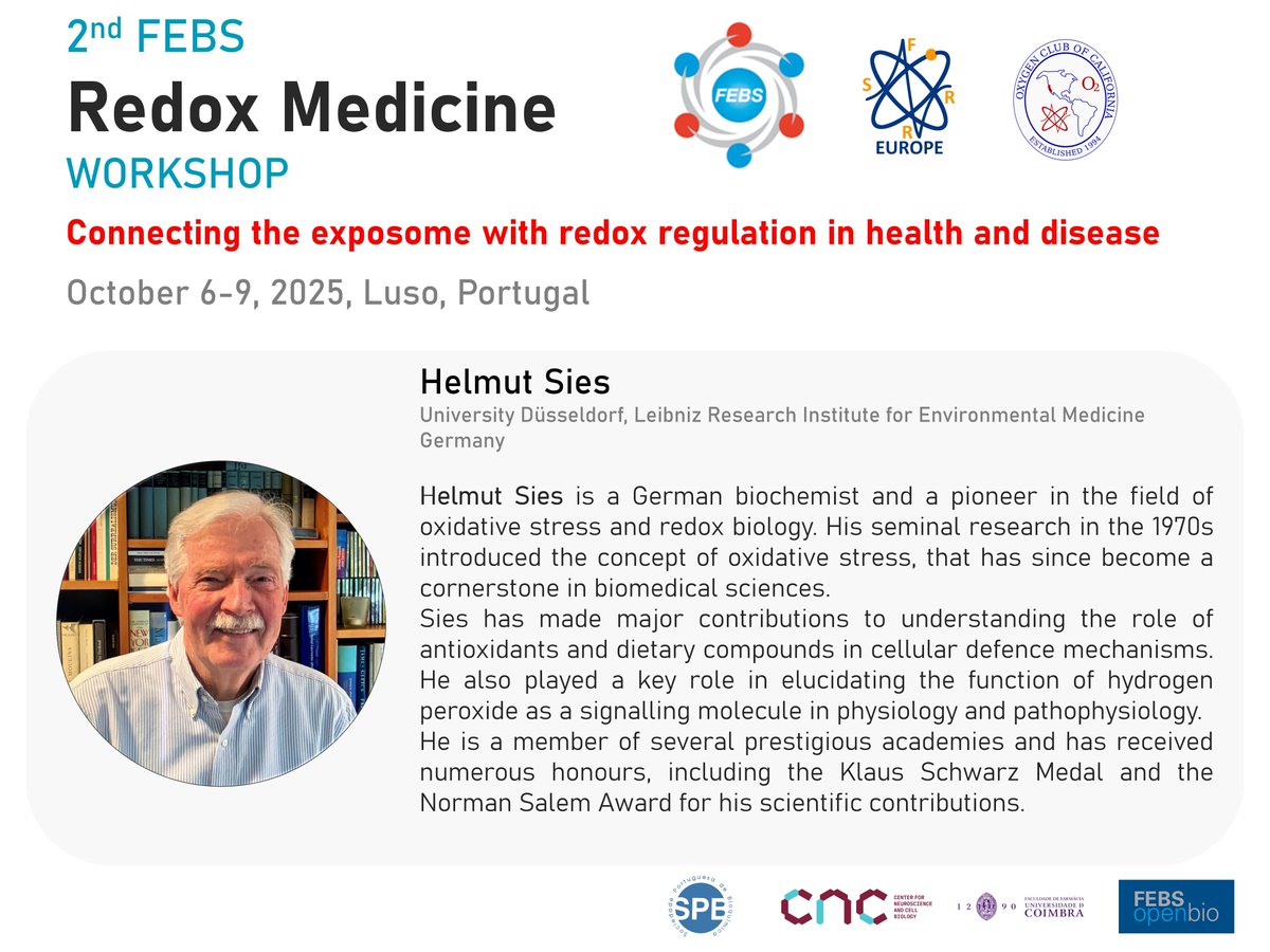 anamledo's tweet image. 2nd Redox Medicine Workshop ... Meet the Speakers:
More info: redoxmedicine2025.febsevents.org
Important dates: July 1 - Fellowships and Bursary Applications; July 20 - Abstract Submission (General Track)
@SFRR_Europe @FEBSnews @UCoimbra_Rsrch @cnc_uc