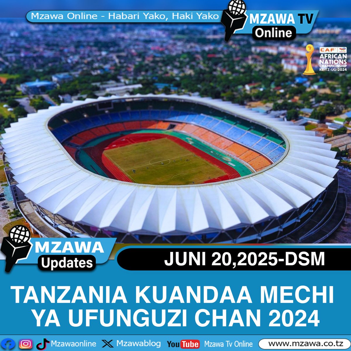 Shirikisho la Soka Barani Afrika (CAF), kwa kushirikiana na mataifa matatu wenyeji wa Mashindano ya TotalEnergies CAF African Nations Championship (CHAN) 2024  Kenya, Tanzania na Uganda  limetangaza rasmi viwanja vitakavyotumika kwa mechi ya ufunguzi, ya mshindi wa tatu na nne,