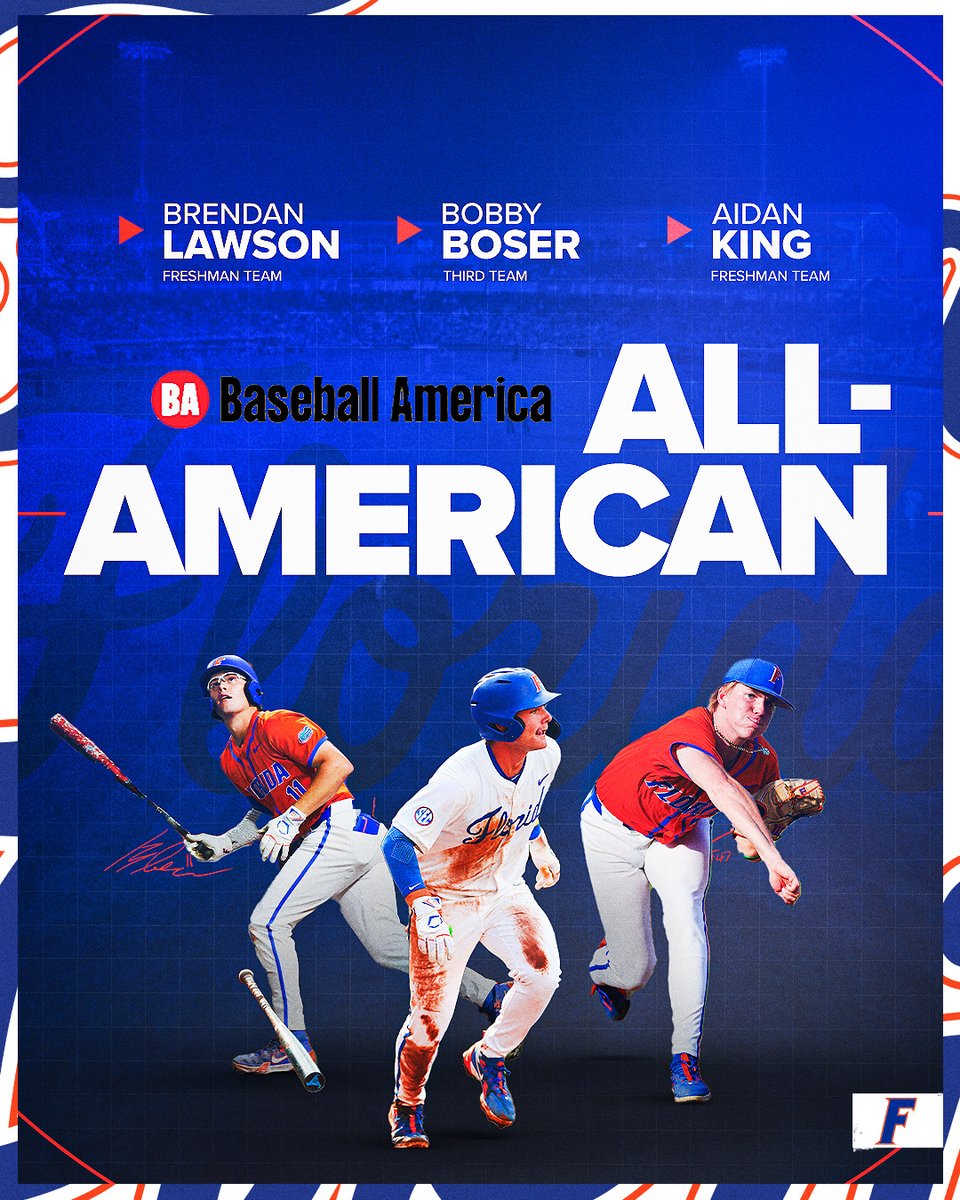 Florida Gators Baseball (@gatorsbb) on Twitter photo ๐ All-American Gators Trio ๐
Bobby Boser earns his first-career All-America nod to headline <a href="/BaseballAmerica/">Baseball America</a>'s list!
๐๏ธ bit.ly/BA25AA | #GoGators ๐ All-American Gators Trio ๐
Bobby Boser earns his first-career All-America nod to headline <a href="/BaseballAmerica/">Baseball America</a>'s list!
๐๏ธ bit.ly/BA25AA | #GoGators