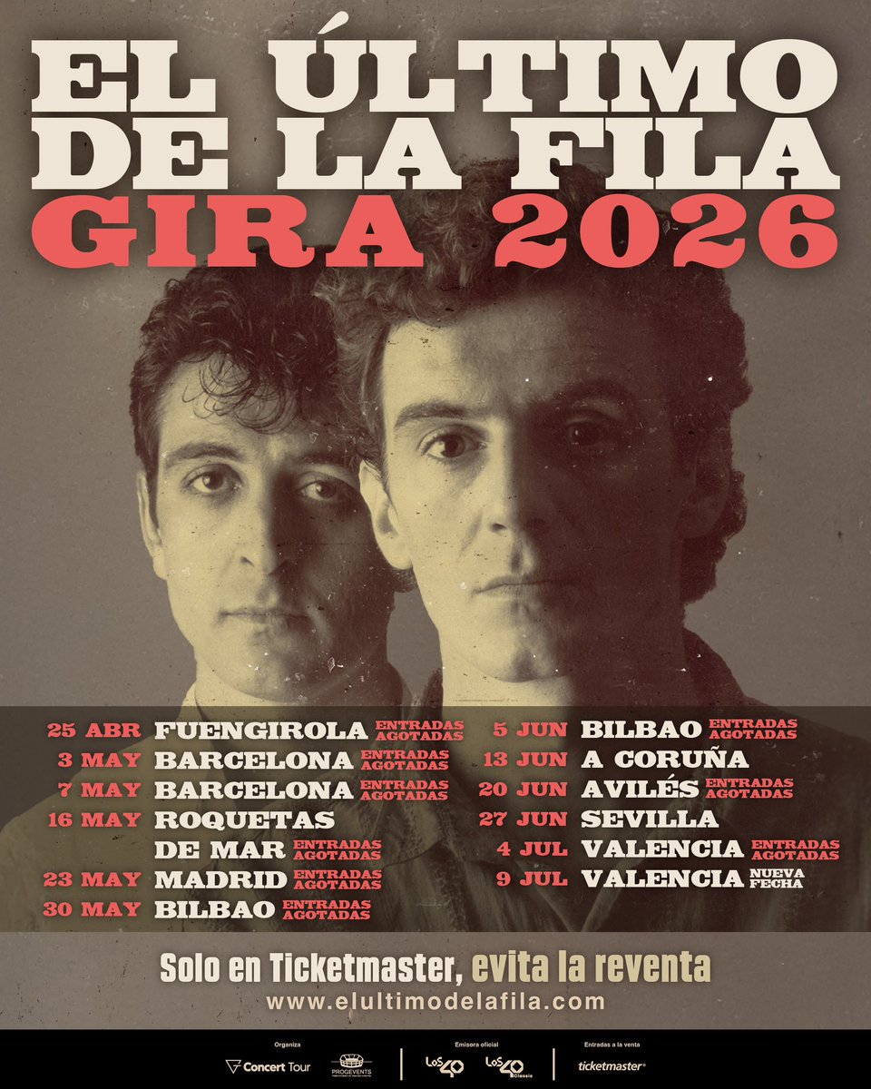 El Último de la Fila recorrerá el país con su Gira 2026 en citas muy especiales ✨✨ Nos vemos en estas ciudades👏🏻👏🏻

🎫 Más información y entradas disponibles en elultimodelafila.com
🔹 Punto oficial de venta <a href="/TicketmasterES/">Ticketmaster España</a> | Evita la reventa
 
#elultimodelafilagira2026