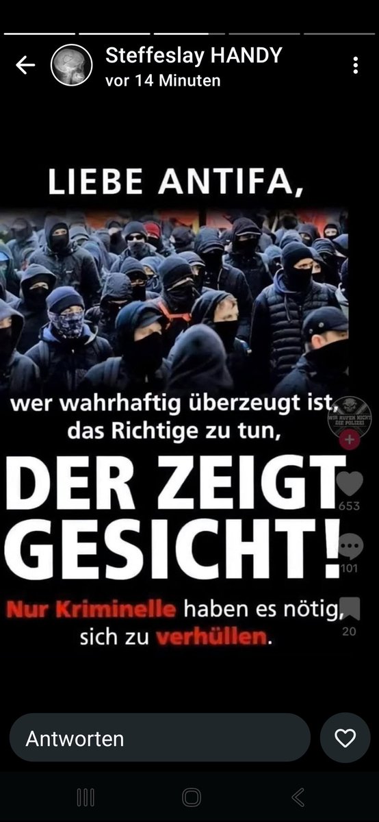 <a href="/swissel3/">Swissel3</a> Selbstverständlich gehört diese feige, linksextremistische, kriminelle Vereinigung verboten ☝🏻