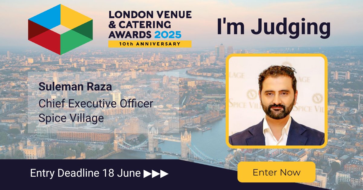 Honoured to join the judging panel for the London Venue &amp; Catering Awards 2025! 

After winning Best Catering at a London Venue last year with Spice Village and Grand Sapphire, it’s a real privilege to now help recognise the next wave of talent and innovation in our industry.