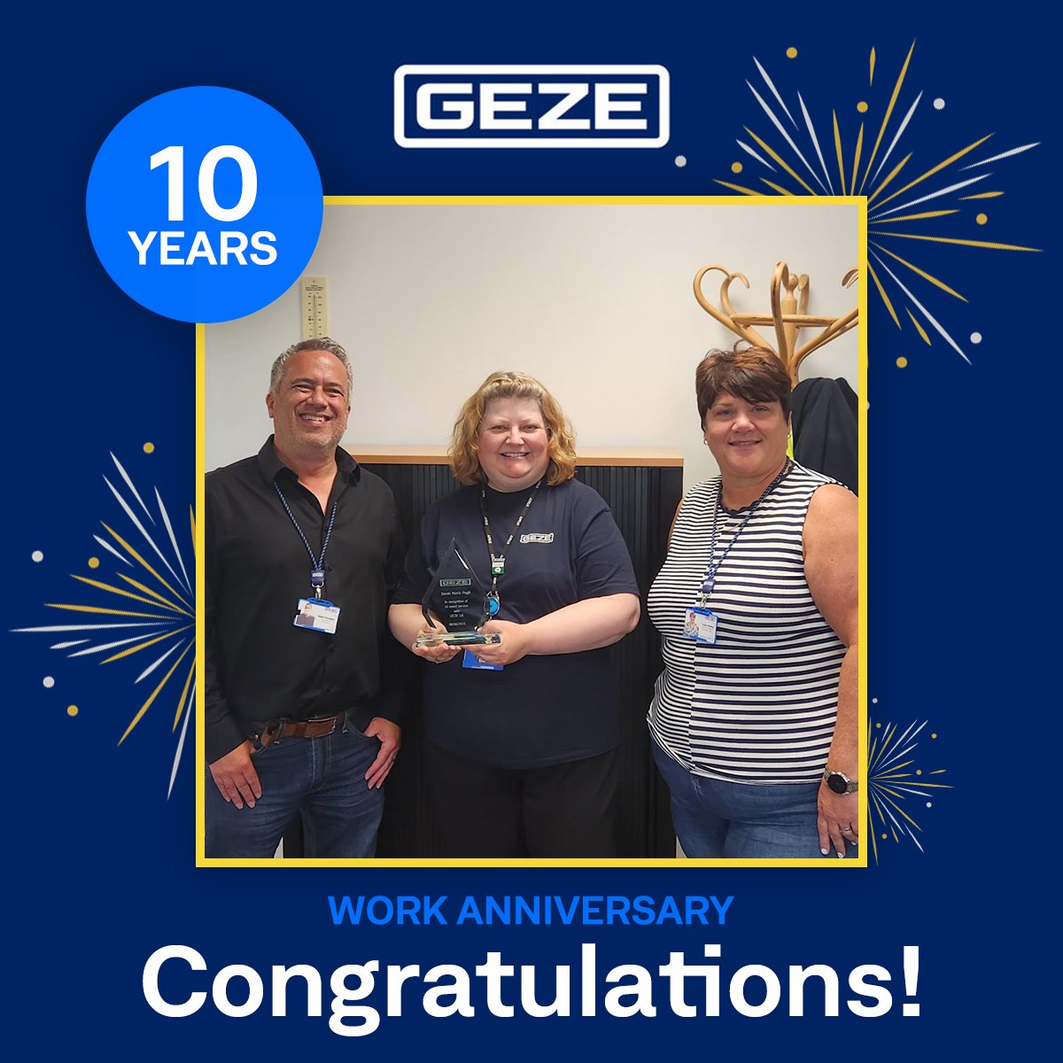 🎉 Celebrating 10 Amazing Years – Congratulations, Sarah Pugh! 🎉

Today we honour Sarah’s decade of dedication at #GEZEUK! From day one to year ten, your hard work and passion have made a real impact. Here’s to your continued success and many more milestones to come!
