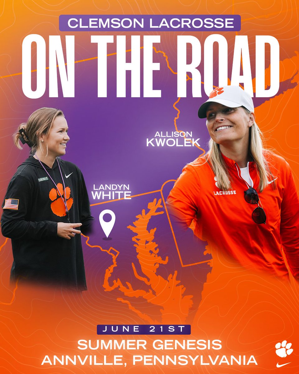 ClemsonWlax's tweet image. On the prowl for new 🐅 this weekend⤵️
🥍 IWLCA Champions Cup
🥍 Summer Genesis