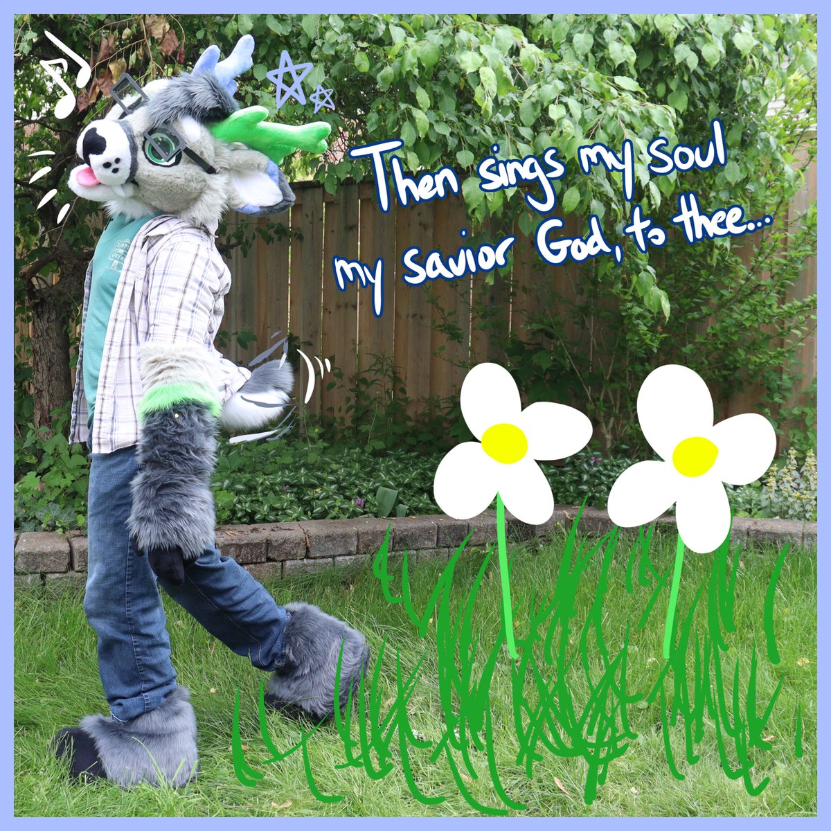 Happy #FursuitFriday !

Whistler loves to go on nature walks! What are some of your favourite parts of nature?

🧵: MintyChipMocha

#christianfurry #christianfursuiter #deerfurry