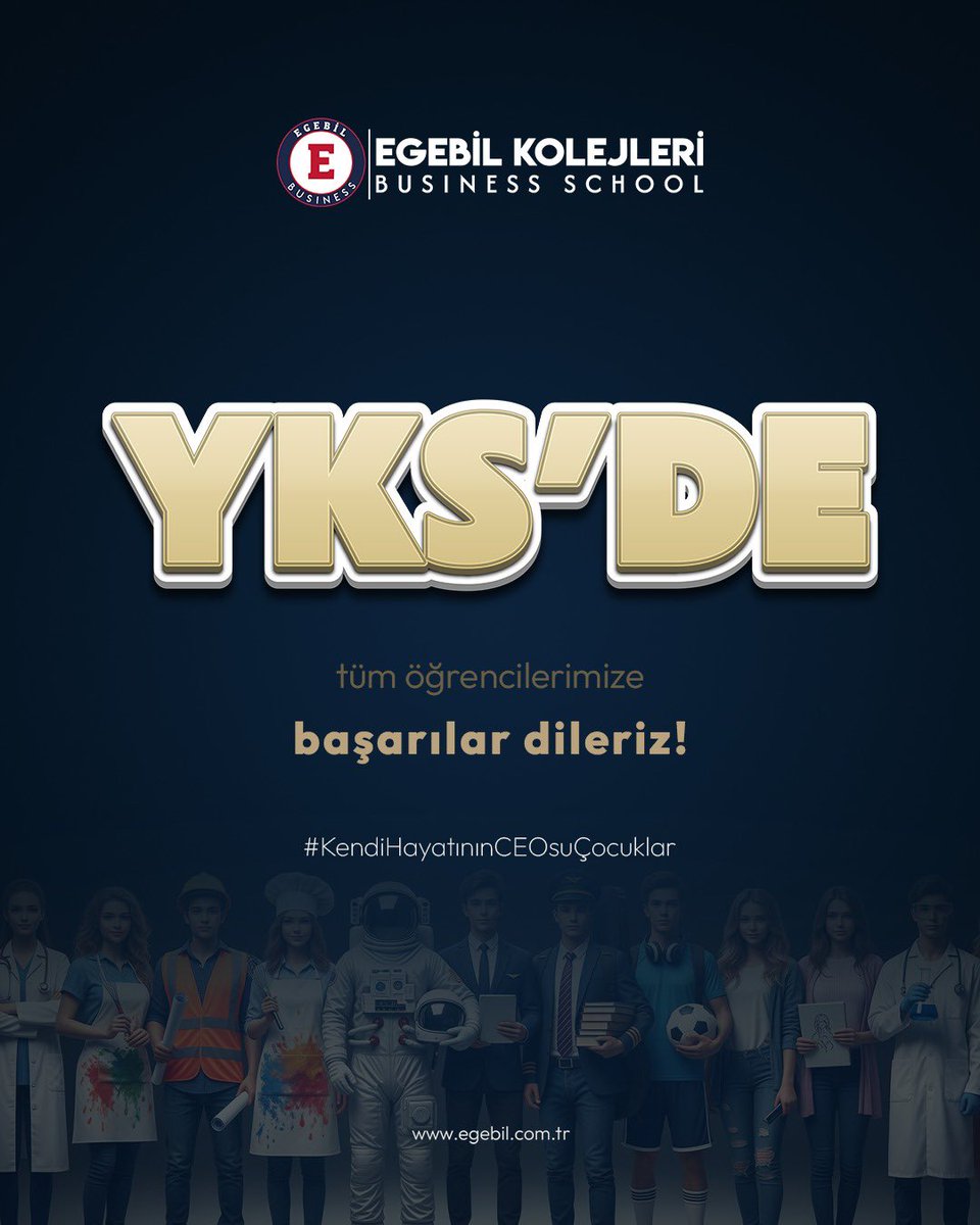 YKS'de tüm öğrencilerimize başarılar dileriz.
#KendiHayatınınCEOsuÇocuklar

#egebil #YKS2025 #business #businessschool