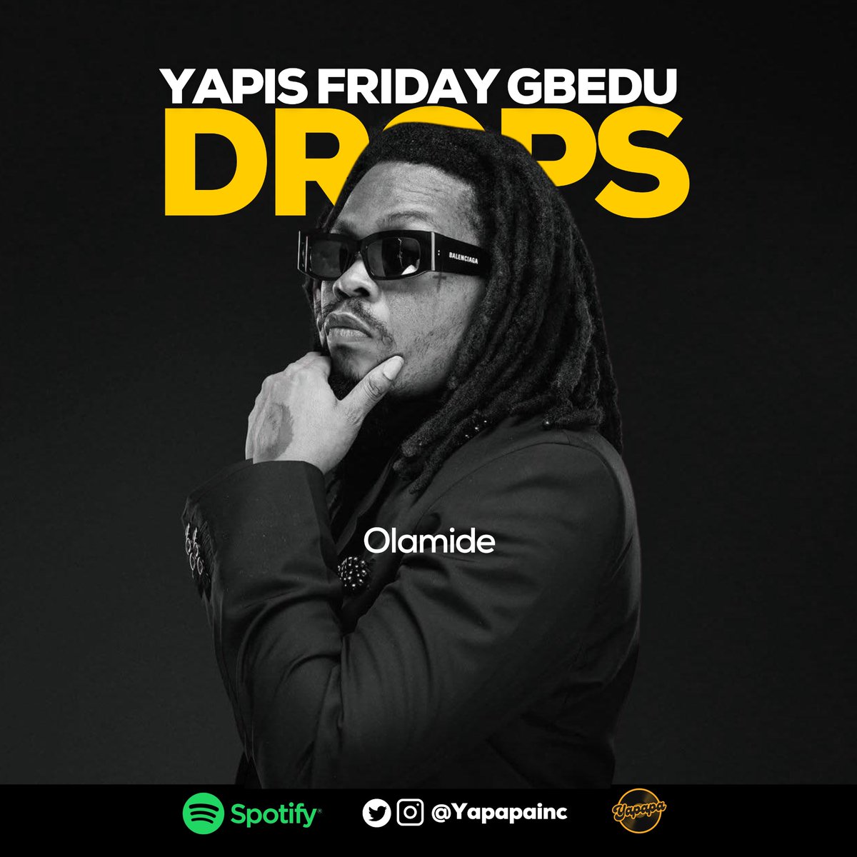 yapapainc's tweet photo. Songs that should be on repeat and bursting your eardrums this new week.
You sure don't wanna miss out💛🔥
-OLAMIDE - OLAMIDÉ ALBUM
-VICTONY - GLORY
-MUYEEZ - MORTAL KOMBAT
-LAIME, ODUMODUBLVCK &amp; HOTKEED - FIRE

Cover: @Olamide 

https://t.co/uvZQVa7mu6 https://t.co/eN8jxZUB59