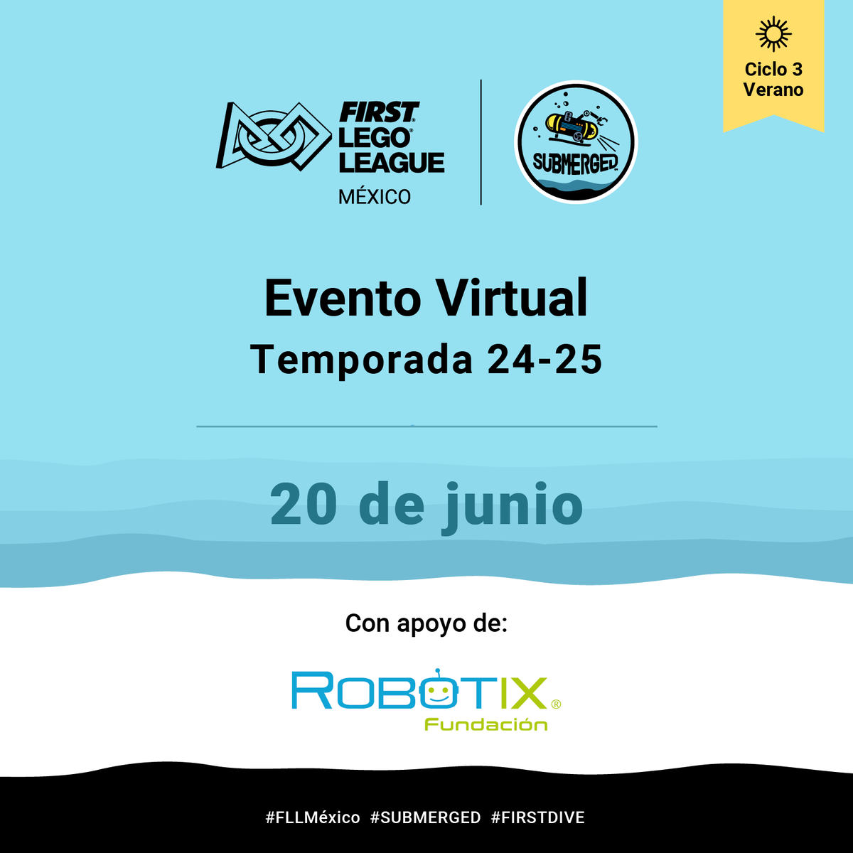 🌊 ¡Zarpamos hacia una nueva aventura submarina!

Arranca el Ciclo 3 de eventos de la Temporada #SUBMERGED 🌐🐠
Nuevos equipos se unen a esta expedición llena de ideas y soluciones ⚙️🚀

¡Listos para descubrir lo que aún yace bajo el mar! 🧭✨

#FLLMéxico #FIRSTINDIVE