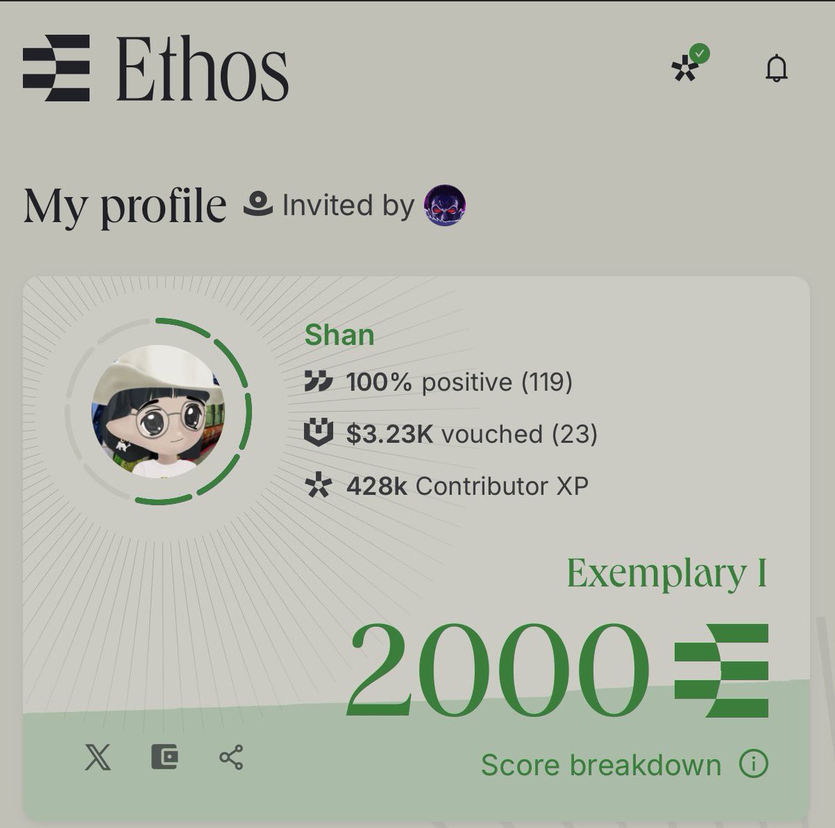 Shan (@shannlws) on Twitter photo Finally π <a href="/ethos_network/">Ethos</a> 
Thanks <a href="/CrypSaf/">SafZ</a> for the invite π
Thanks <a href="/0xAlphaGEMs/">Alpha GEMS</a> members for all the positive reviews
Shan would not go this far without you all π«Ά
I love you all β€οΈβ€οΈ Finally π <a href="/ethos_network/">Ethos</a> 
Thanks <a href="/CrypSaf/">SafZ</a> for the invite π
Thanks <a href="/0xAlphaGEMs/">Alpha GEMS</a> members for all the positive reviews
Shan would not go this far without you all π«Ά
I love you all β€οΈβ€οΈ