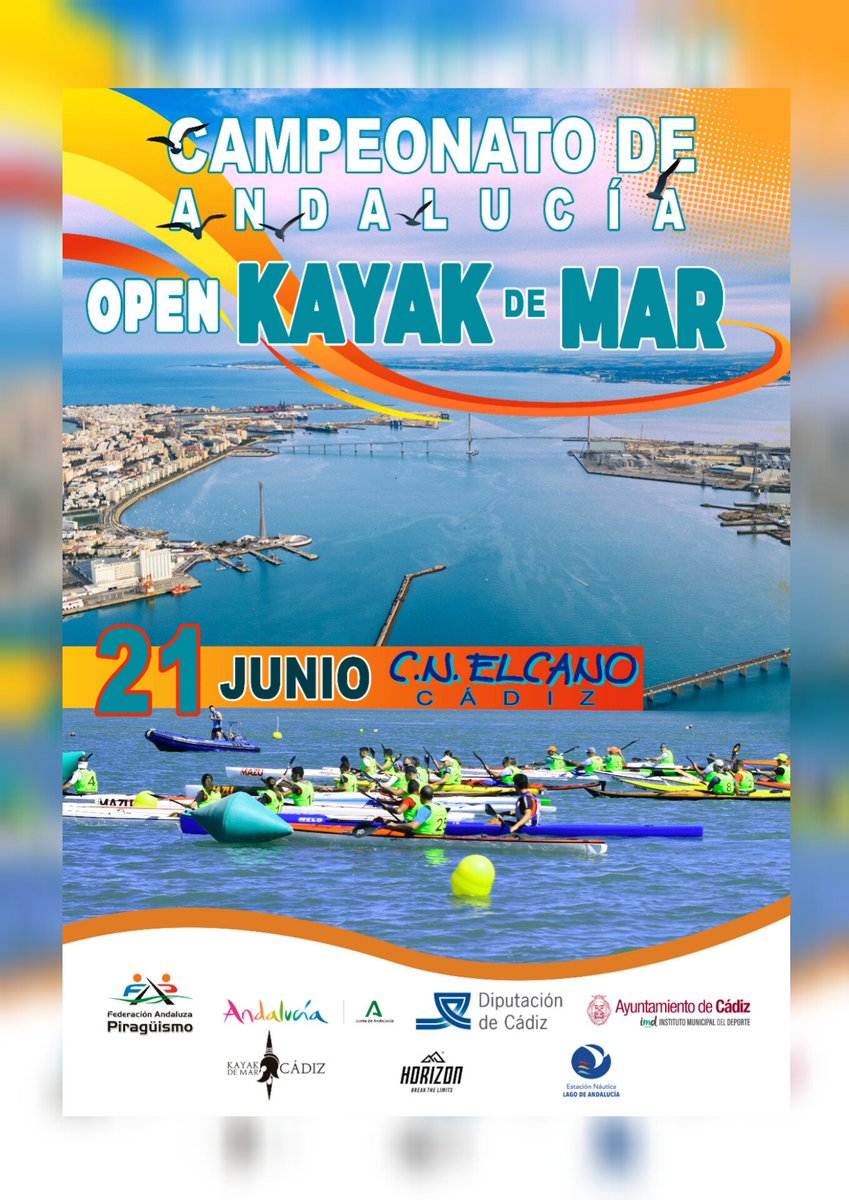 Federación Andaluza de Piragüismo (@fandpiraguismo) on Twitter photo 🛶🌊 Llega el Campeonato de Andalucía y Open de Kayak de Mar‼️
📅 21 de junio
🕒 10:00
📍C.N. ElCano
📊 14 clubes, 100 deportistas y 97 embarcaciones inscritas.
<a href="/DeporteAND/">Andalucía es Deporte</a>
<a href="/ENLagoAndalucia/">Estación Náutica LagoAndalucia</a>
<a href="/Cadiz_es/">Ayuntamiento de Cádiz</a>
<a href="/diputacioncadiz/">Diputación de Cádiz</a> 🛶🌊 Llega el Campeonato de Andalucía y Open de Kayak de Mar‼️
📅 21 de junio
🕒 10:00
📍C.N. ElCano
📊 14 clubes, 100 deportistas y 97 embarcaciones inscritas.
<a href="/DeporteAND/">Andalucía es Deporte</a>
<a href="/ENLagoAndalucia/">Estación Náutica LagoAndalucia</a>
<a href="/Cadiz_es/">Ayuntamiento de Cádiz</a>
<a href="/diputacioncadiz/">Diputación de Cádiz</a>