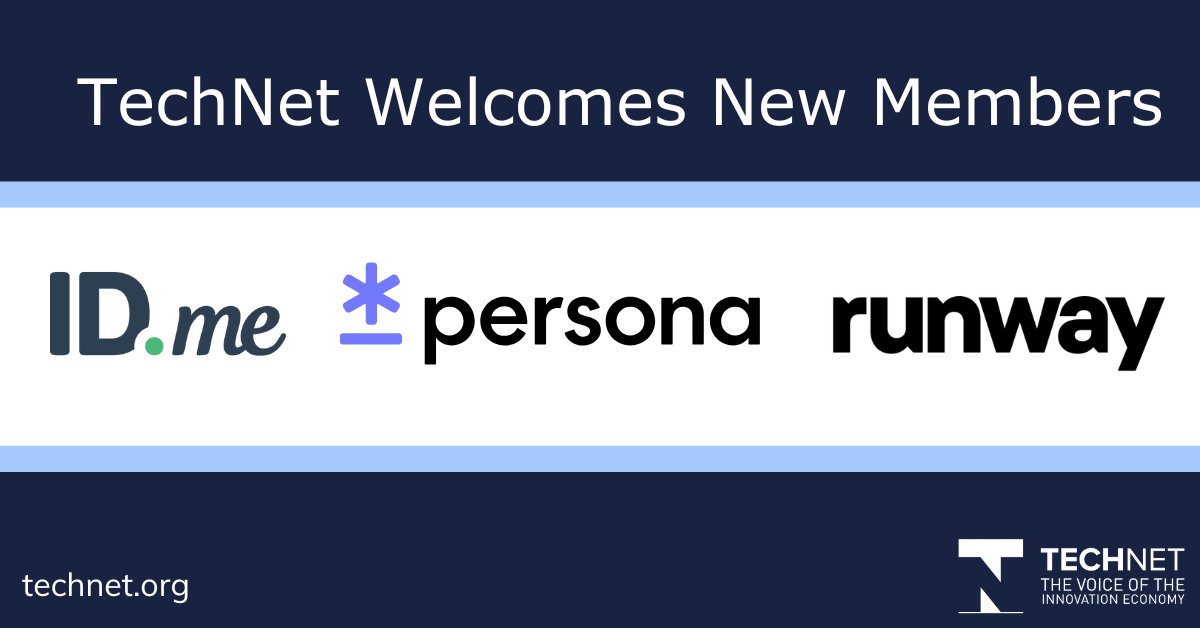 TechNetState's tweet image. .@TechNetUpdate welcomes three new member companies of the innovation economy: @IDme, @Persona_IDV, and @runwayml. bit.ly/3T32tL7