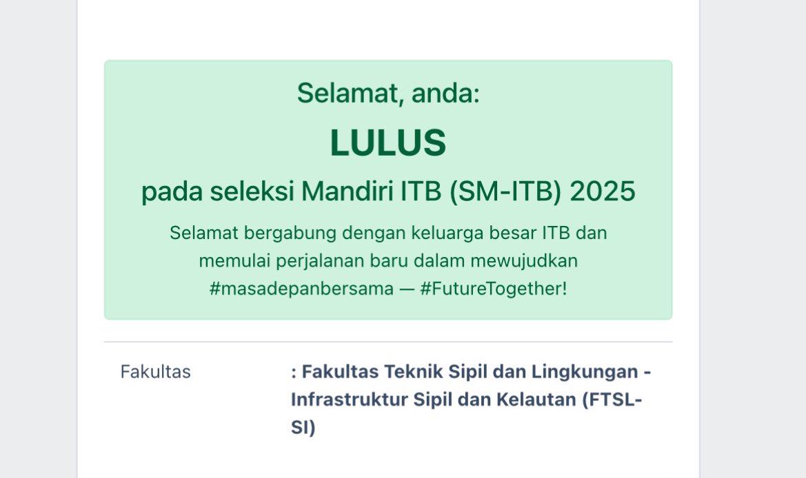 assalamualaikum itb <3 terimakasih sudah jadi perjalanan semigap ku 😆