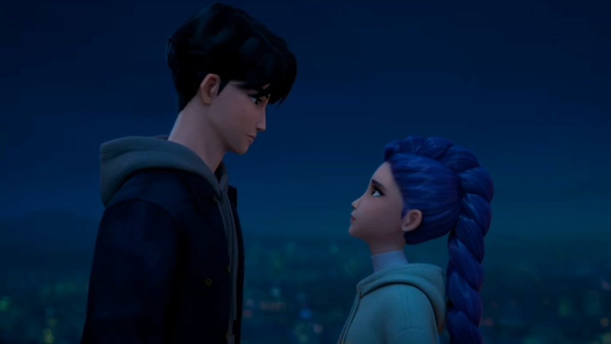 If I make a social media au post- #KPOPDEMONHUNTERS where Jinu gets reincarnated and Rumi flinches when she sees him in the script-reading room after both being casted in a new kdrama where she's the demon and he's the exorcist and then