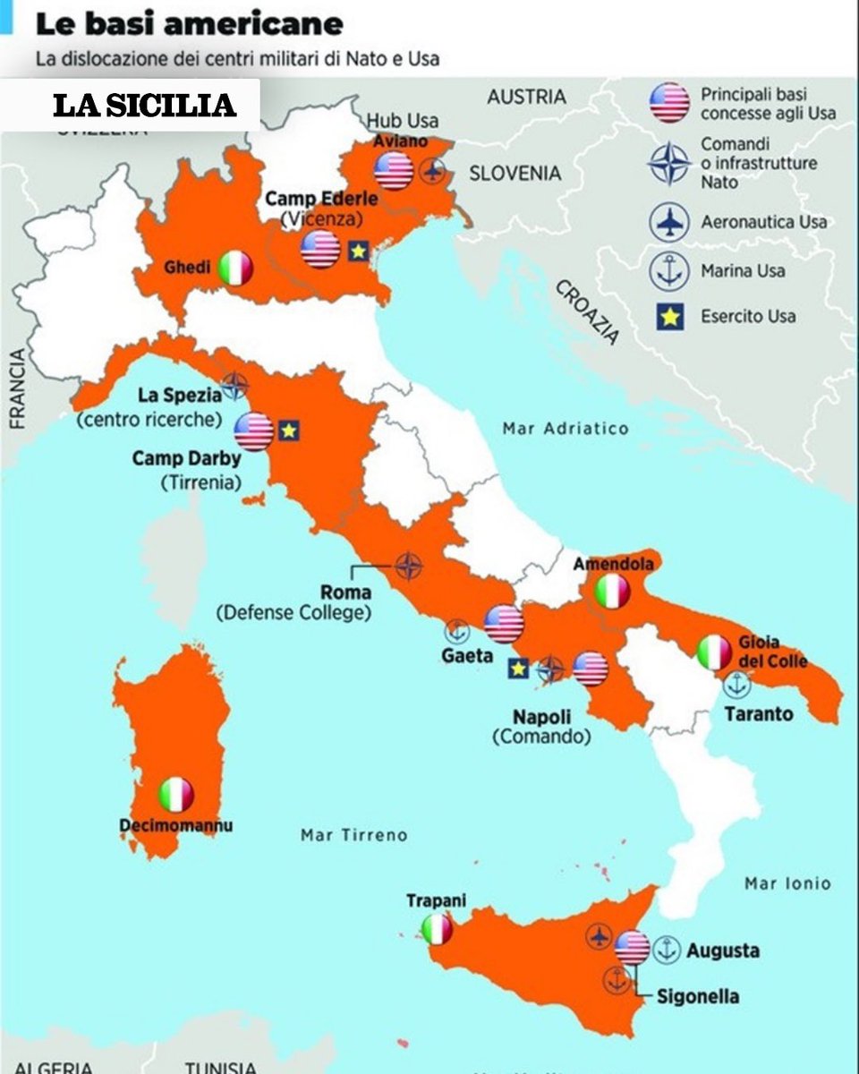Da Aviano a Sigonella: la mappa delle basi Nato in Italia

La catena delle autorizzazioni all’uso in caso di guerra è chiara: come funziona

lasicilia.it/mondo-2/da-avi…