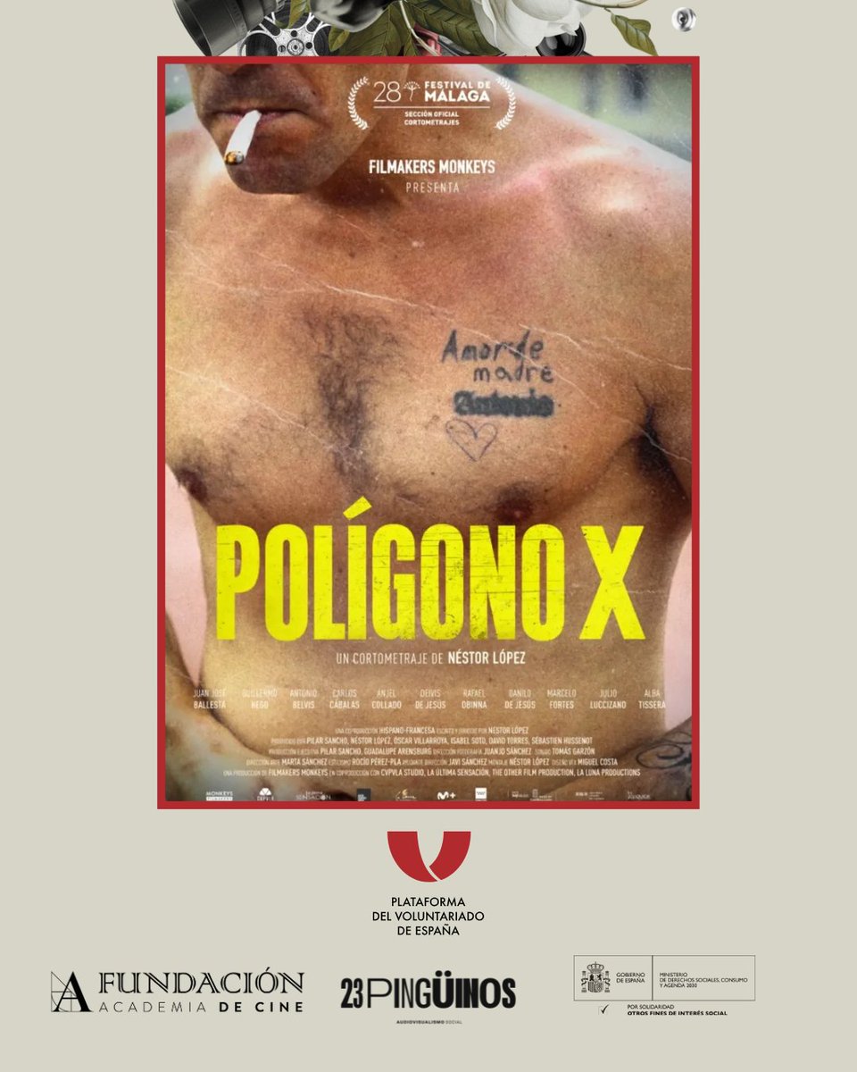 Plataforma del Voluntariado (@pvoluntariado) on Twitter photo ¡”Polígono X, dirigido por <a href="/NestorLopezCine/">Néstor López</a>, también es uno de los ganadores de la #MuestradeCortoSocial! Hace referencia a dos temas muy presentes en nuestra sociedad: el racismo y el machismo, entre otros.
Reparto: Juan José Ballesta, Guillermo Hego, Deivis de Jesús, Antonio ¡”Polígono X, dirigido por <a href="/NestorLopezCine/">Néstor López</a>, también es uno de los ganadores de la #MuestradeCortoSocial! Hace referencia a dos temas muy presentes en nuestra sociedad: el racismo y el machismo, entre otros.
Reparto: Juan José Ballesta, Guillermo Hego, Deivis de Jesús, Antonio