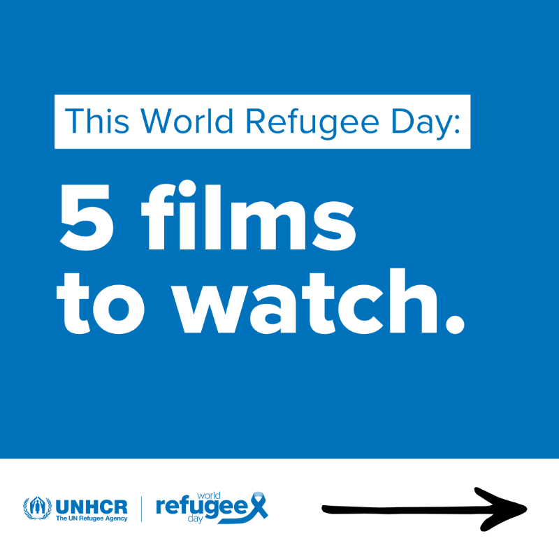 UNHCRUSA's tweet photo. On #WorldRefugeeDay, here are 5 powerful films to watch that spotlight refugee voices and perspectives, bringing attention to stories that often go untold.