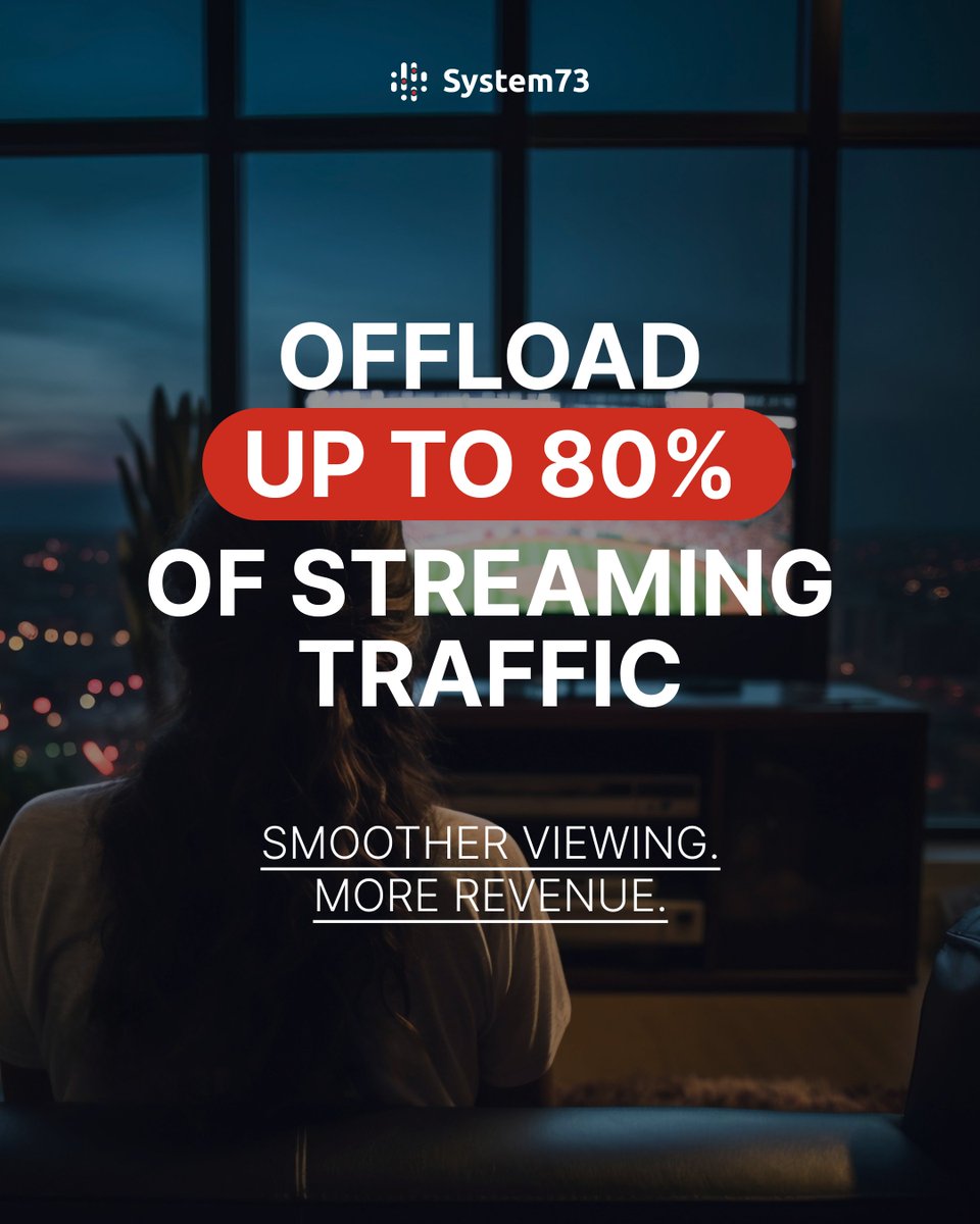 Offload up to 80% of streaming traffic! 🚀 
Slash costs, bypass congestion, and boost live content revenue. ⭐
Say goodbye to buffering with system73.com