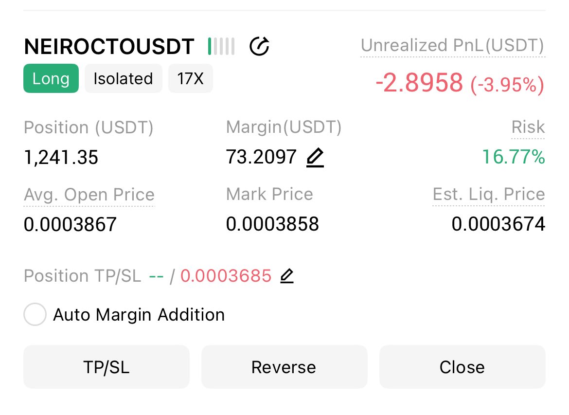 🧚‍♀️ 5x Challenge — Trade #12 🧚‍♀️
💰 Margin: $75

LONG $NEIROCTO / USDT

🔹 Leverage: 17X
🔹 Entry: 0.0003867

🛑 Stoploss: 0.0003685

100 like and I’ll share target 🎯